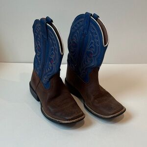 Ariat Kids Brown and Blue Western Cowboy Boots
